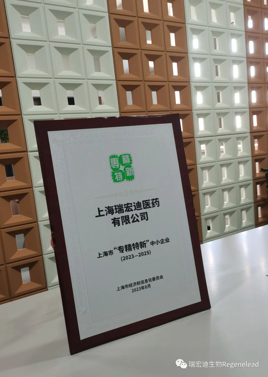 上海市“专精特新”中小企业牌匾